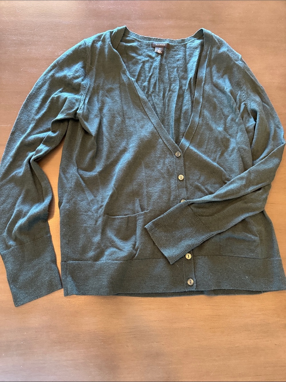 Halogen Olive Green V-Neck Button Front Cardigan